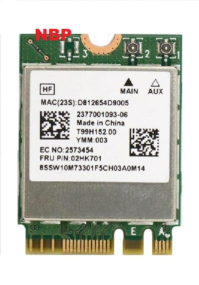 Genuine Lenovo NGFF 802.11 AC 2.4G/5G Wifi + Bluetooth Card 02HK701