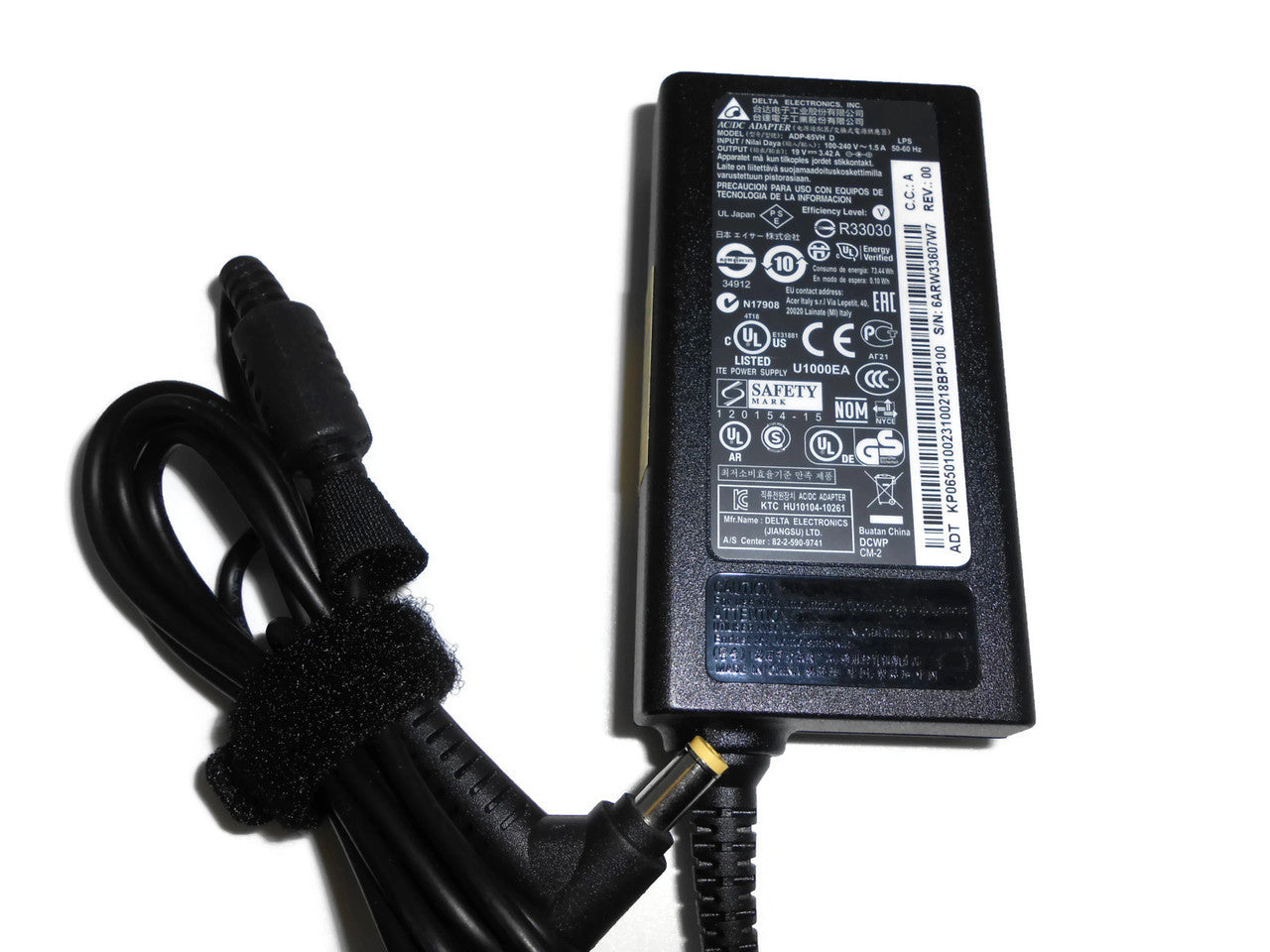 Acer Notebook-Netzteil 65W – 19V/3.42A, Schwarz – Ersatz Für Laptop