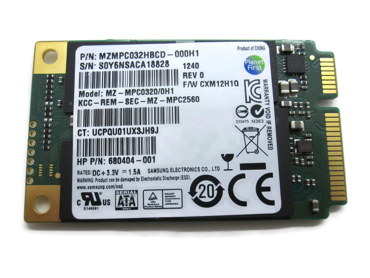 SSD HP Interne MSATA 32 Go - 1,8" - Modèle MZ-MPF0320 - Occasion