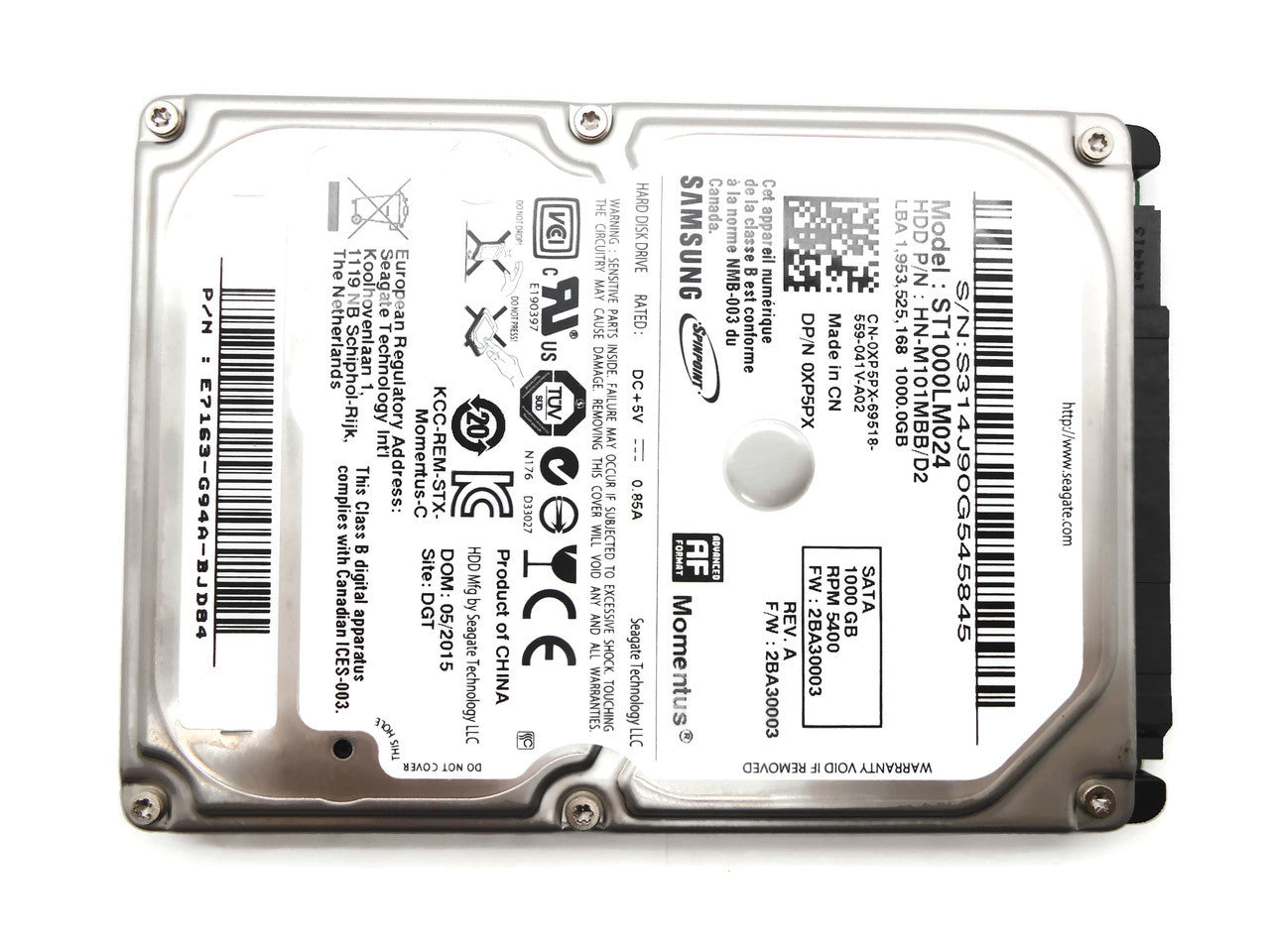 Genuine Dell Inspiron 15 5555 1TB 5400RPM Hard Drive 0XP5PX