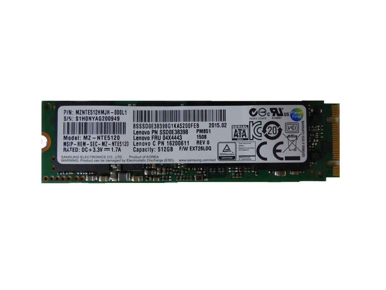 Lenovo ThinkPad X1 Carbon 512 GB SSD Hard Disc 04X4451