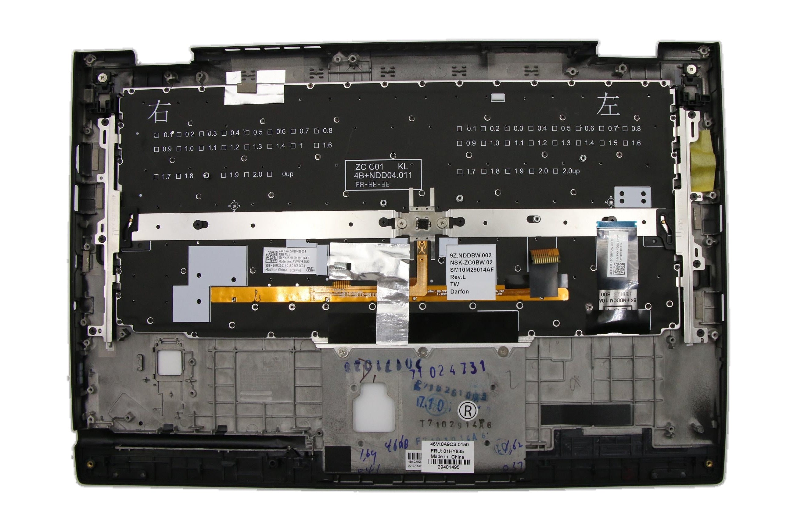 Lenovo ThinkPad X1 Yoga 2nd Gen Type 20JD 20JE 20JF 20JG C-Cover with keyboard Traditional Chinese Black US 01HY875