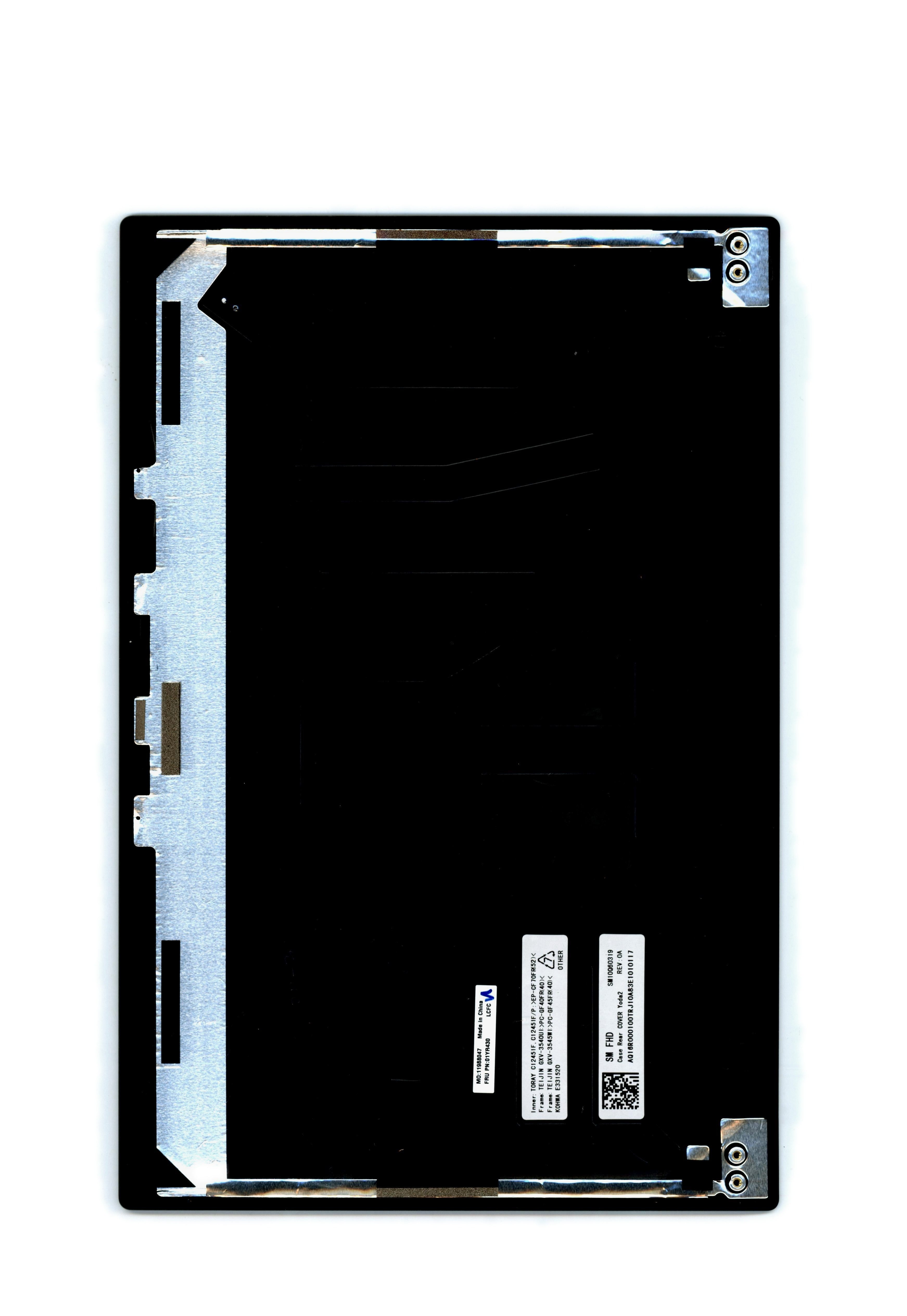 Lenovo ThinkPad X1 Carbon 6th Gen - Type 20KH 20KG MECH_ASM_Case_Rear_Cover_SM_Black SBB0N18624