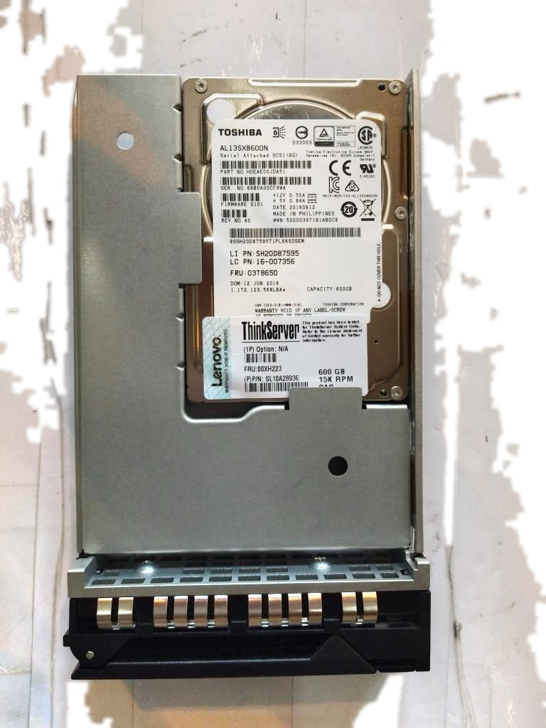 Lenovo Hard Drive HDD 600G 3.5 15000 SAS STD TOSHIBA 00XH223
