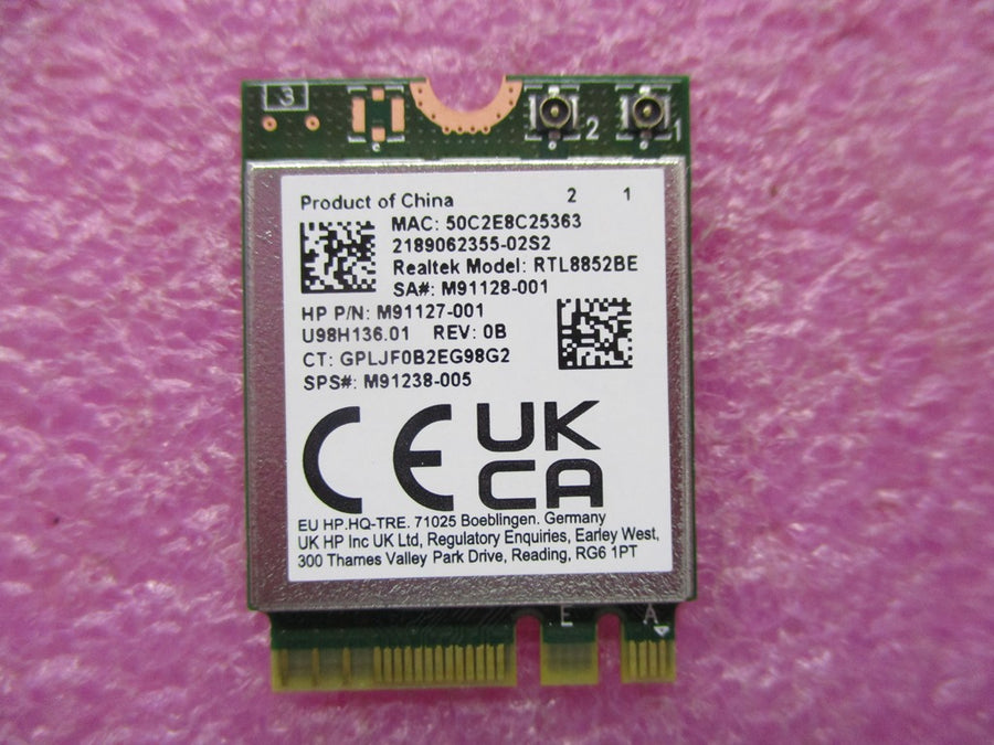 HP Realtek RTL8852BE Wireless cardSKO-WLAN Realtek CAVA2 ax 2x2 M91127 ...