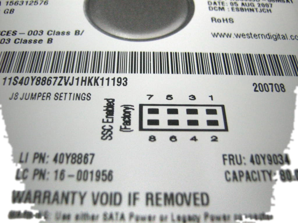 Lenovo ThinkCentre M57 Desktop / ThinkCentre M57p Desktop Hard Drive HDD 80G 3.5 7200 SATA STD HGST 40Y9034