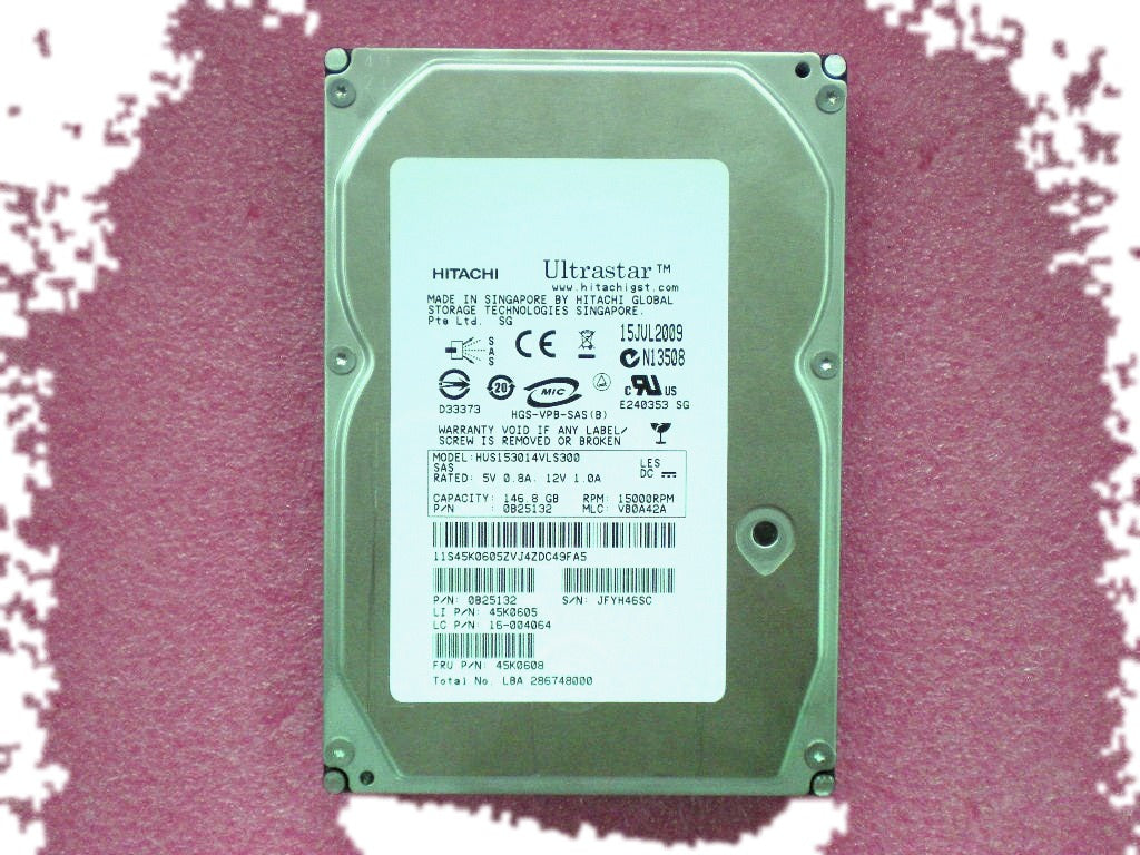Lenovo ThinkStation S20 Workstation / ThinkStation D20 Workstation Hard Drive HDD 147G 3.5 15000 SAS STD HGST 45K0608