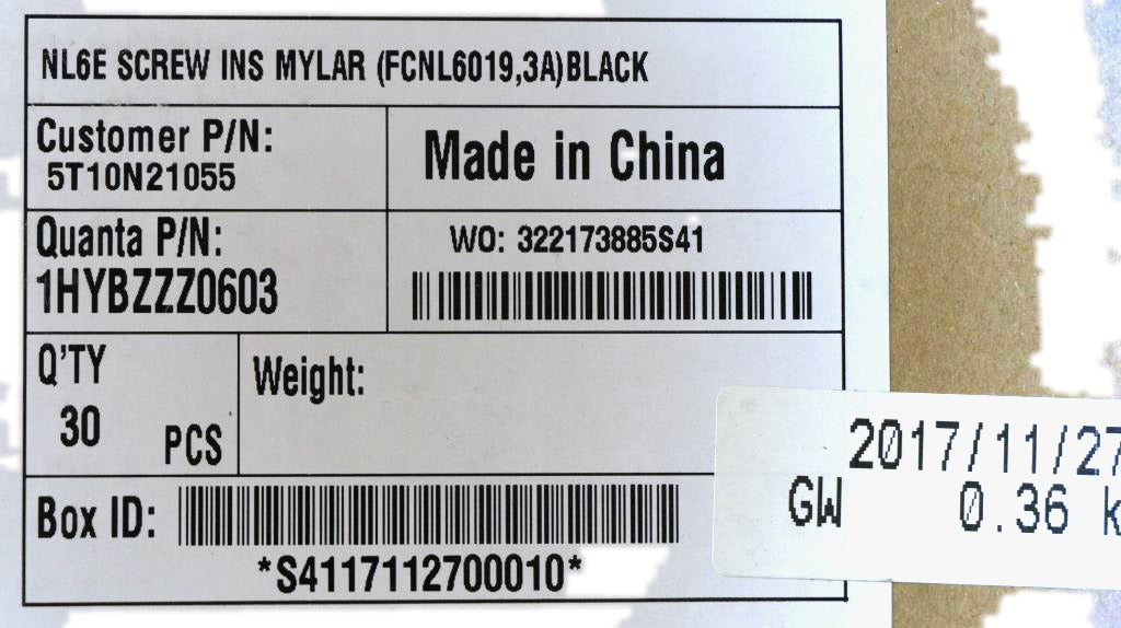Lenovo N23 TAPE mylar Q 80YS LCD SCREW 5T10N21055