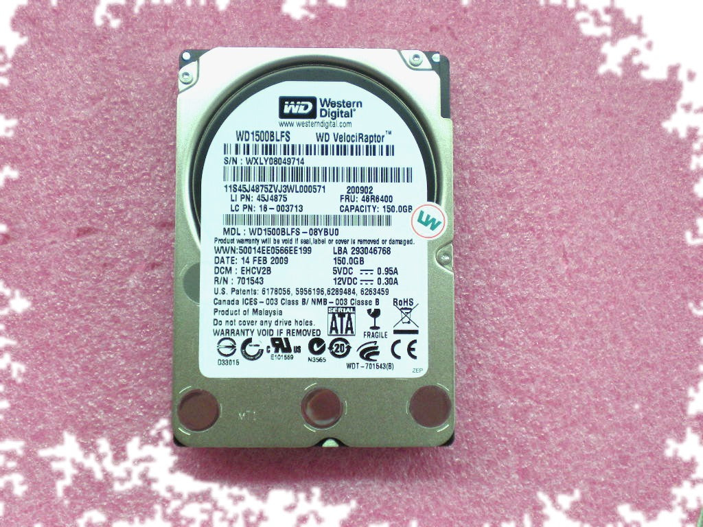 Lenovo ThinkCentre M90p Desktop / ThinkStation S20 Workstation Hard Drive HDD 150G 3.5 10000 SATA STD WD 46R6400