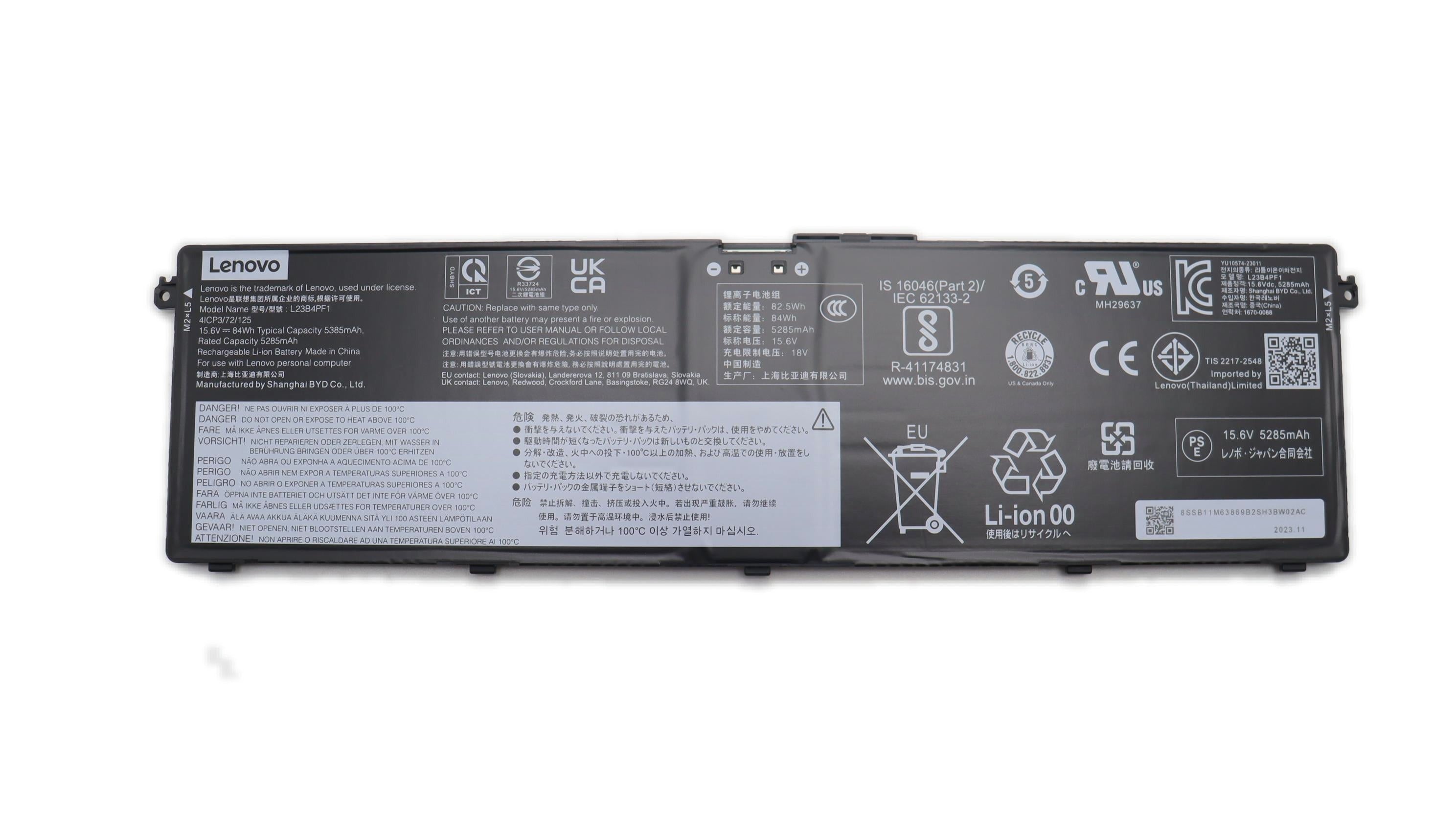 Lenovo IdeaPad Pro 5 14AKP10 Type 83JL Battery 4 Cell 84Wh 15.6V L23X4PF1 5B11X79457