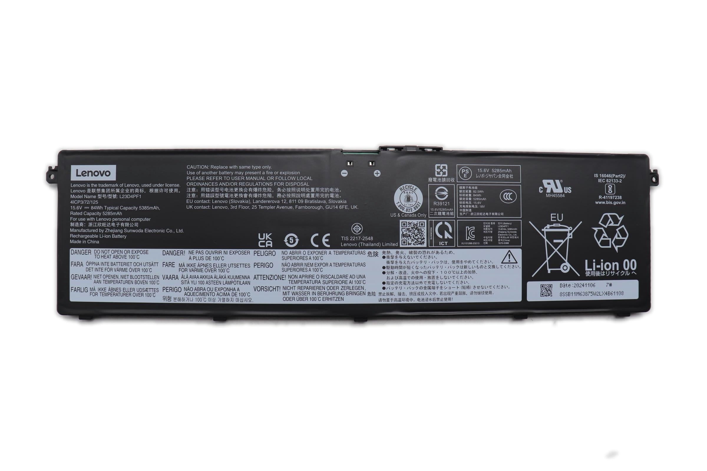 Lenovo IdeaPad Pro 5 14AKP10 Type 83JL Battery 4 Cell 84Wh 15.6V L23M4PF1 5B11X79477