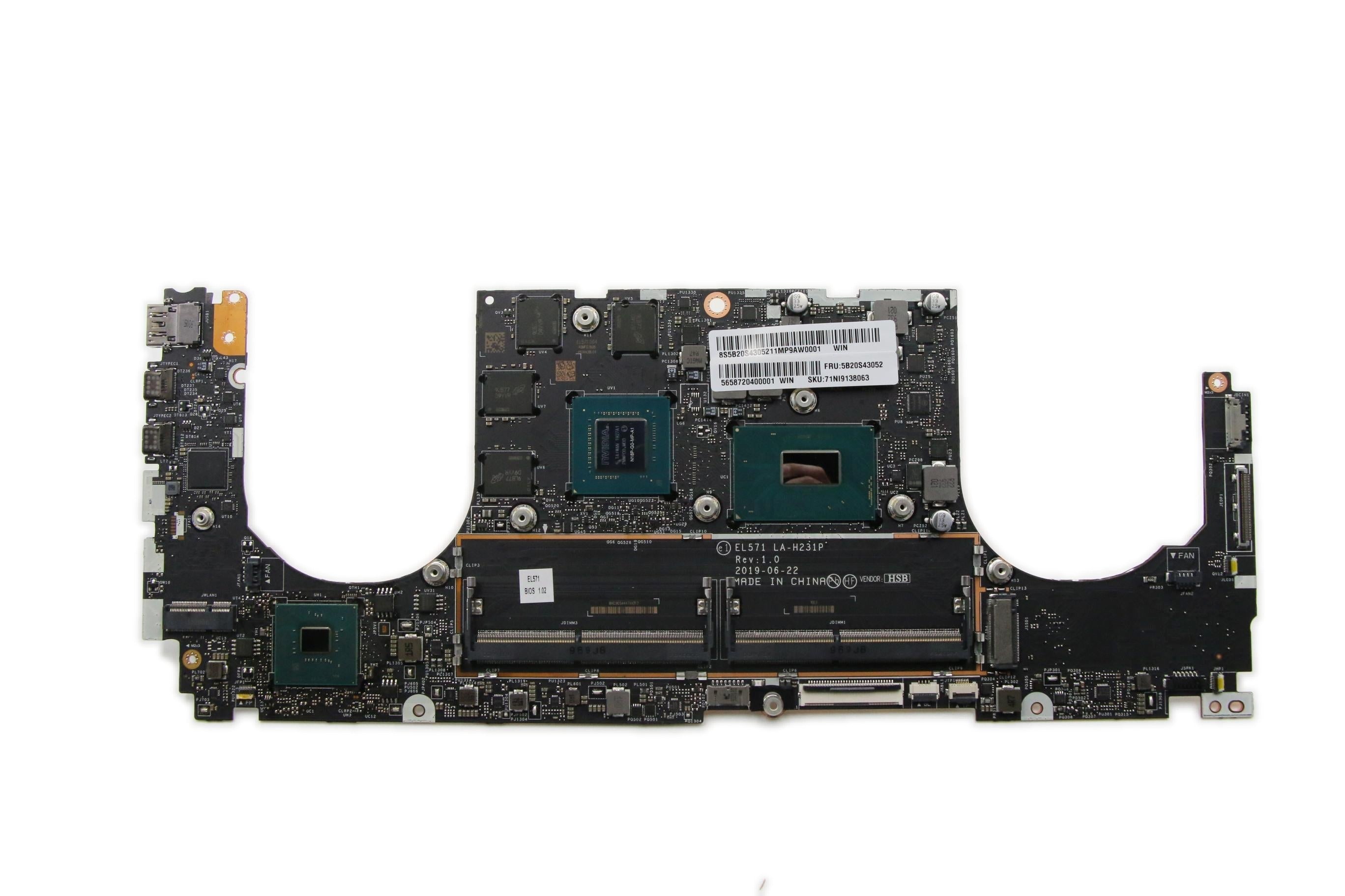 Lenovo ideapad S740-15IRH Touch / ideapad Yoga S740-15IRH Motherboard BDPLANAR MB C81NX WIN I79750H_GTX1650_4G 5B20S43052