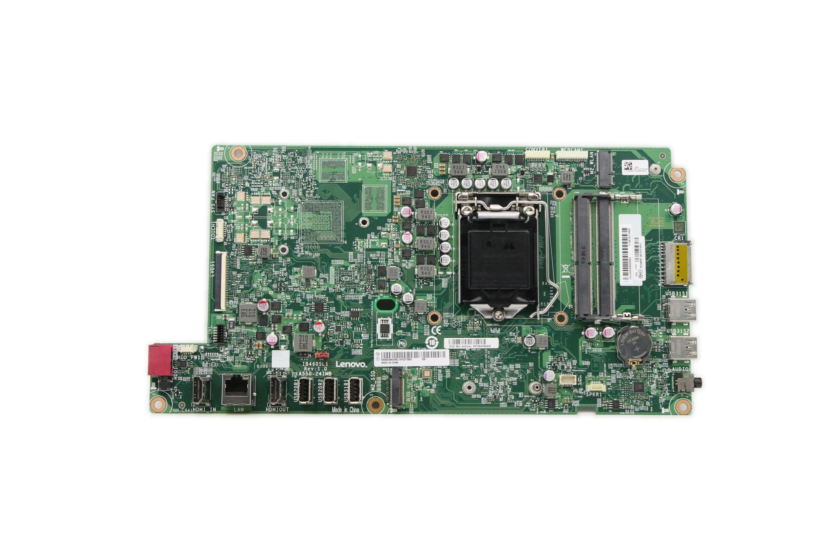 Lenovo ideacentre AIO 5-24IMB05 Desktop Motherboard BDPLANAR UMA HDMI OUT HDMI IN WIN DPK 5B20U53992
