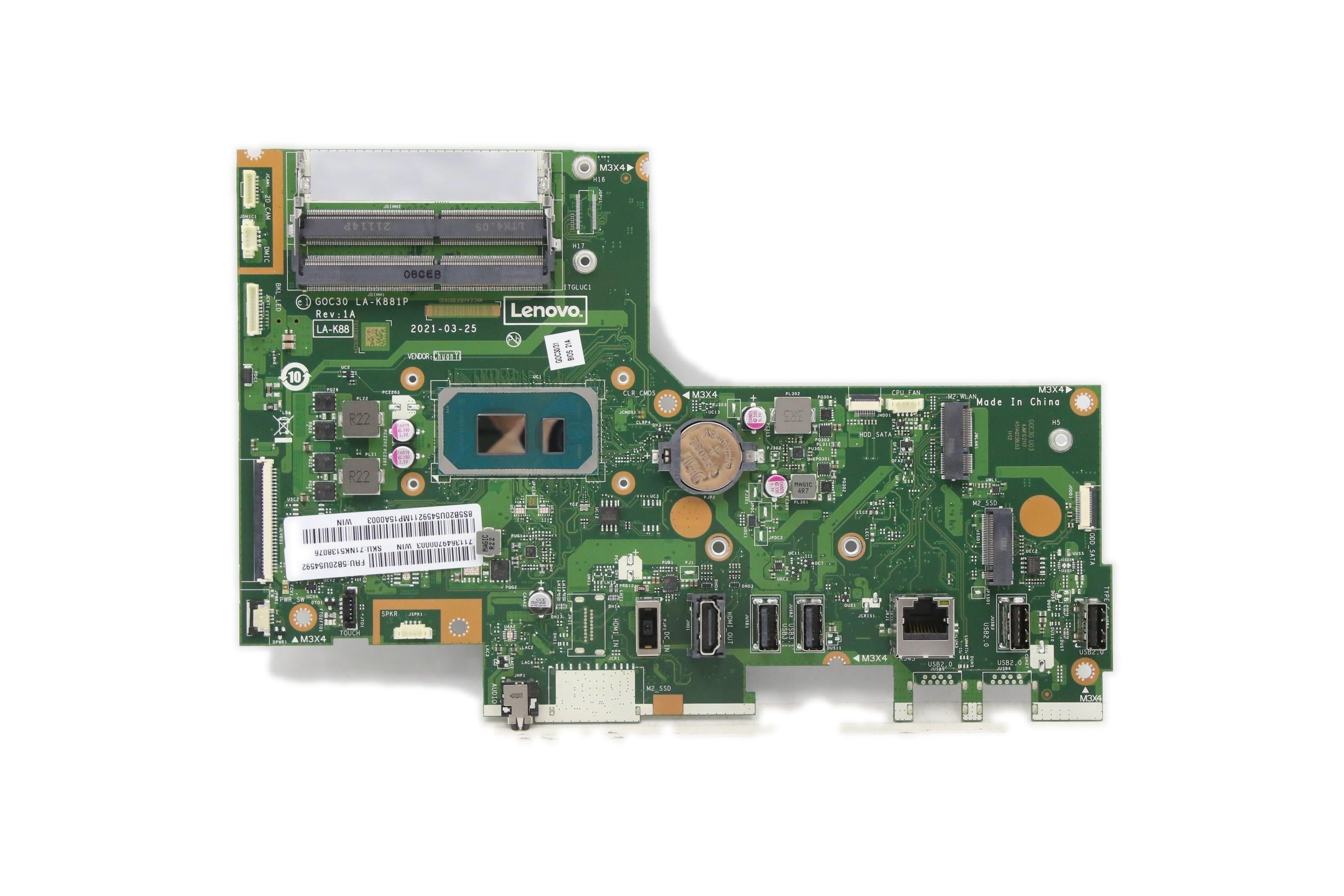 Lenovo IdeaCentre AIO 3-27ITL6 / IdeaCentre AIO 3-24ITL6 Motherboard BDPLANAR i3-1115G4 U HDMI OUT WIN DPK 5B20U54592