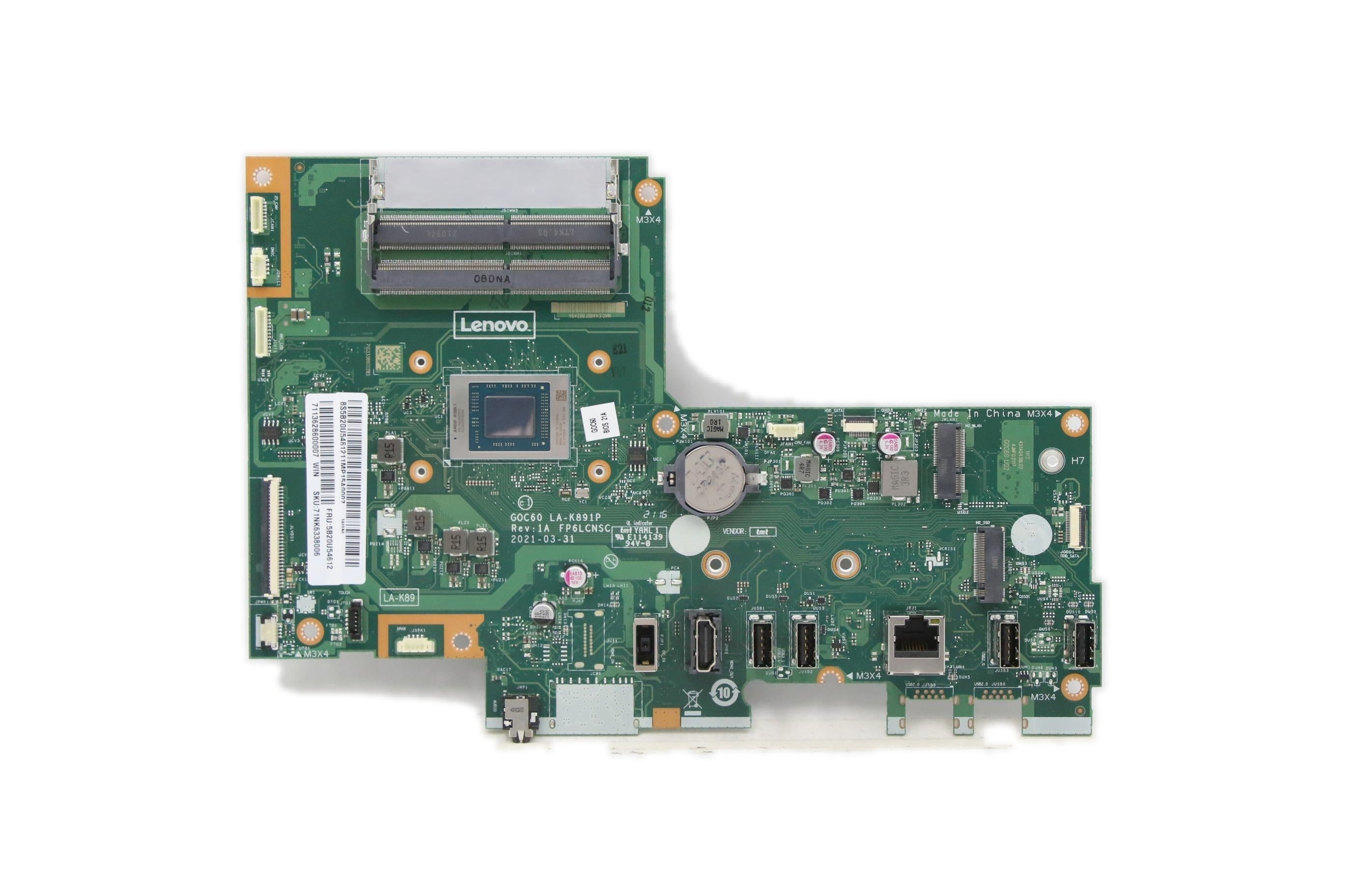 Lenovo IdeaCentre AIO 3-27ALC6 / IdeaCentre AIO 3-24ALC6 Motherboard BDPLANAR MB ALC WIN R5-5500U UMA 5B20U54612