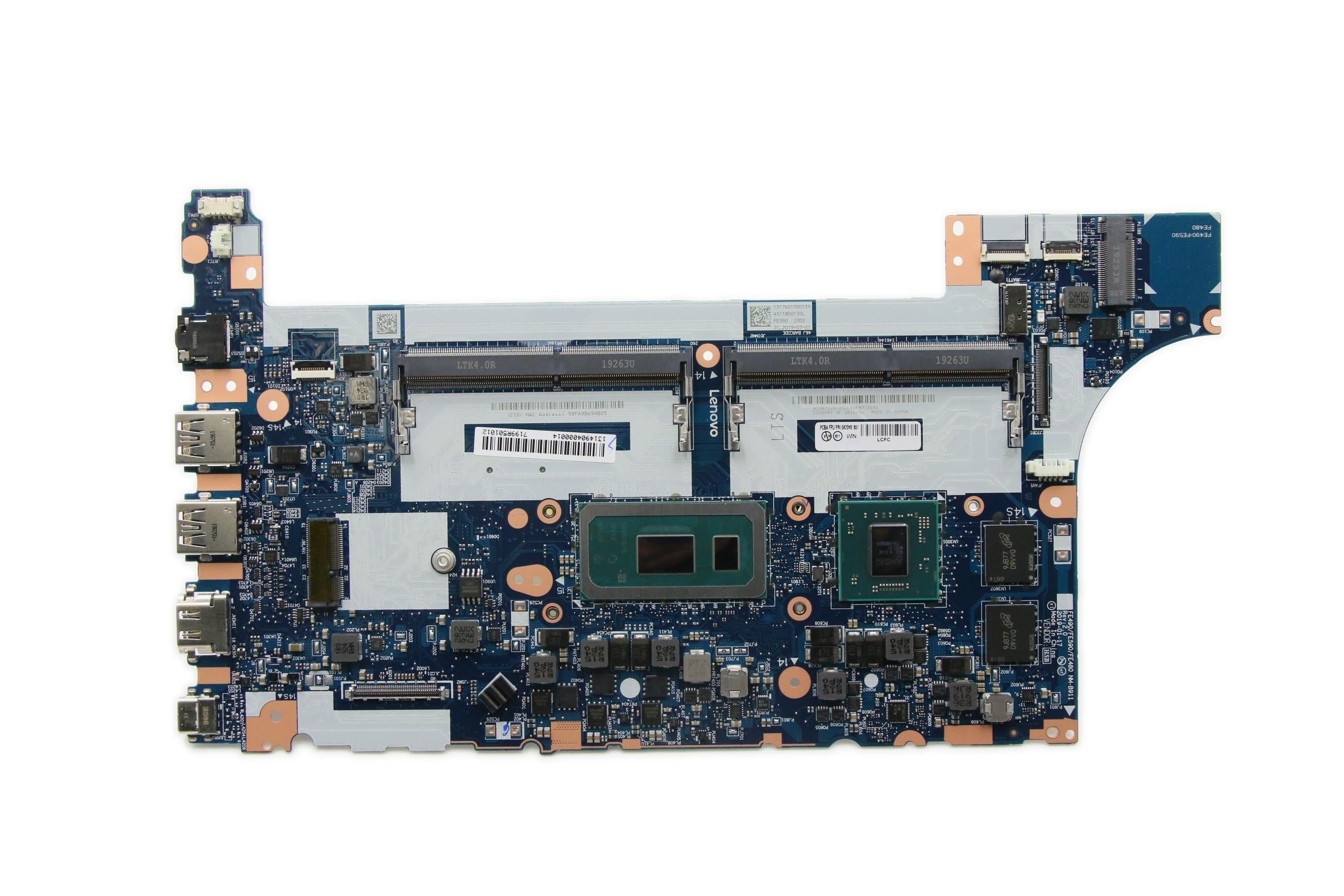 Lenovo ThinkPad E590 Type 20NB 20NC Motherboard BDPLANAR FLBL i5-8265U R17M-P1-70 WIN YT 5B20V81851