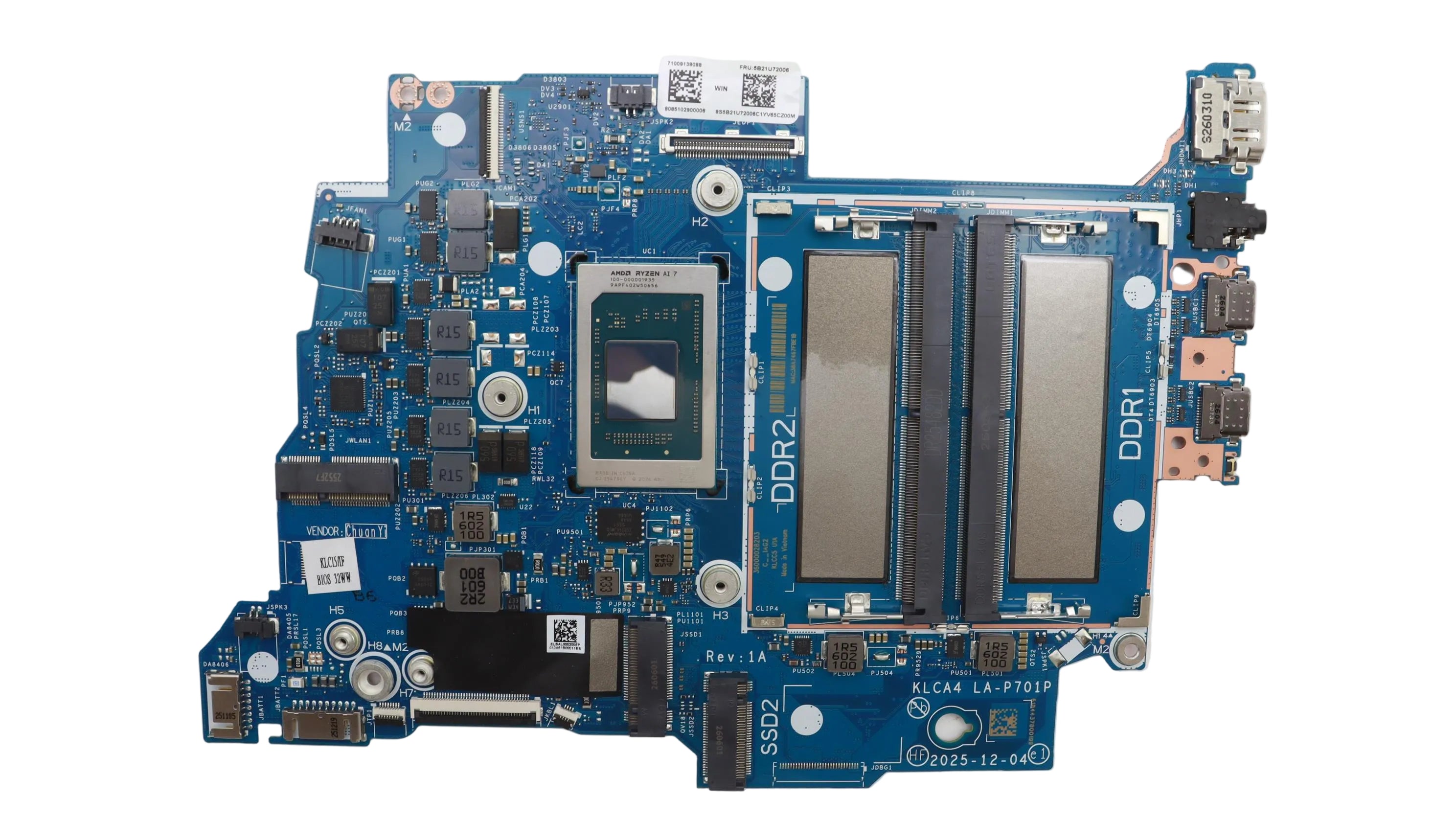 Lenovo IdeaPad 5 2-in-1 15AGP11 Motherboard AMD Ryzen AI 7 445 UMA 5B21U72000