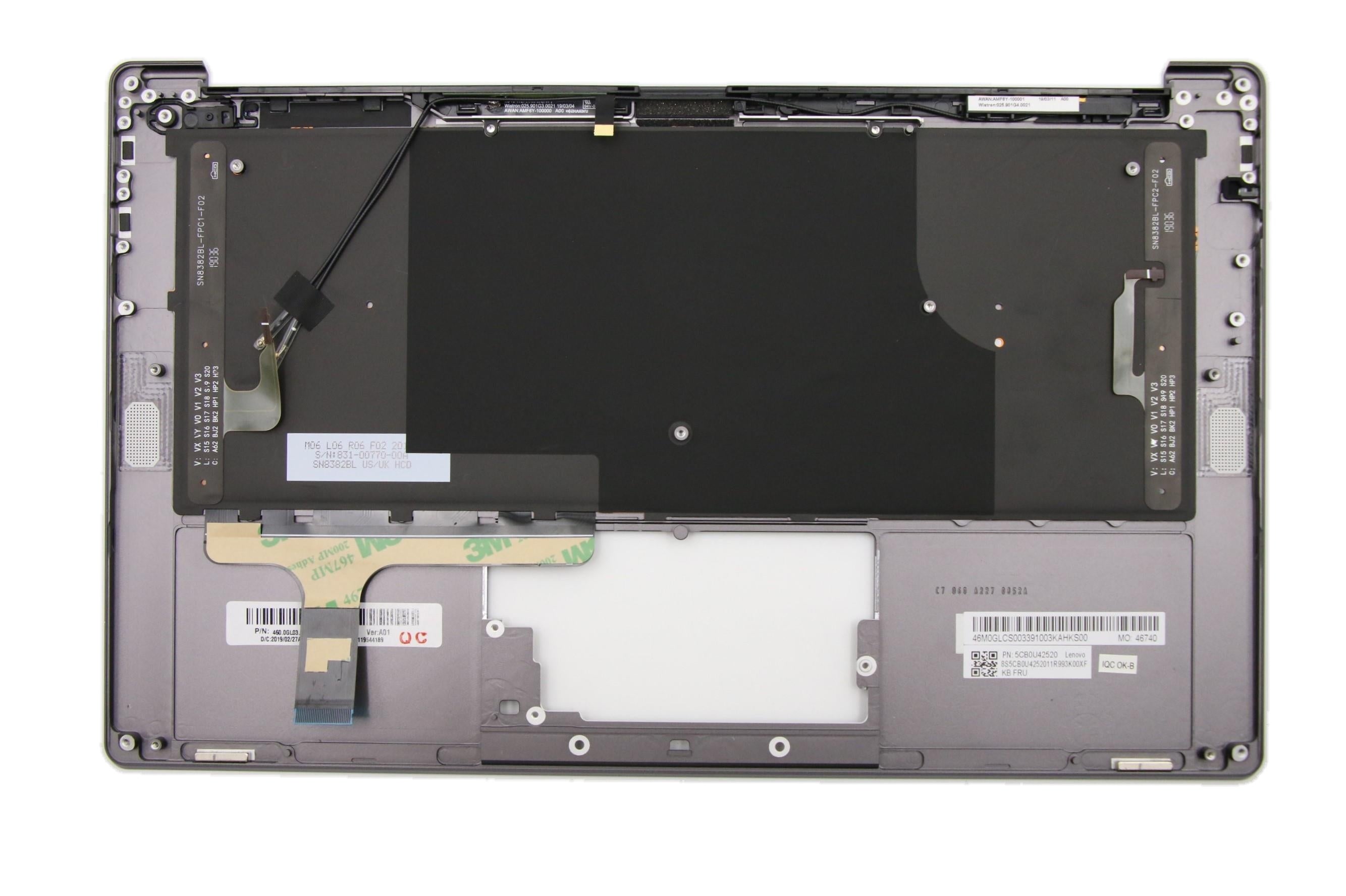 Lenovo ideapad S940-14IWL C-Cover with keyboard USA English Backlight US SBB0T79656