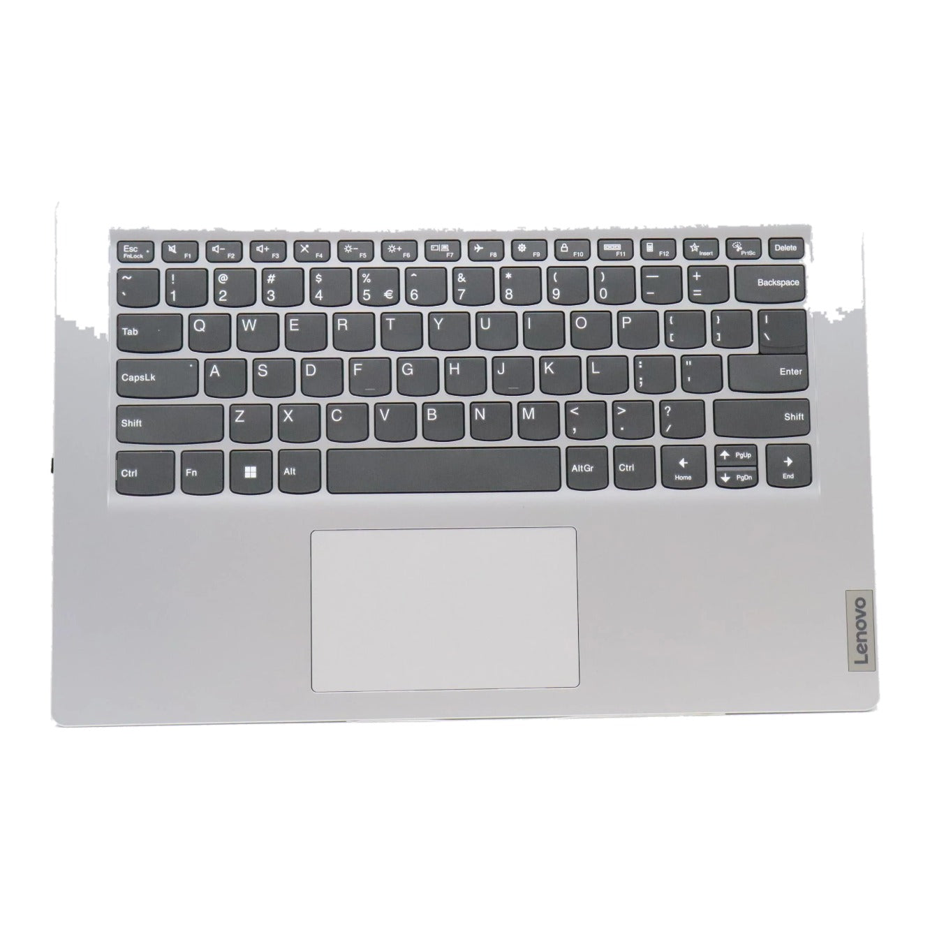 Lenovo IdeaPad 1 14IAU7 Type 82QC C-Cover Palmrest with US English Euro Keyboard Non-Fingerprint Cloud Grey 5CB1J01712