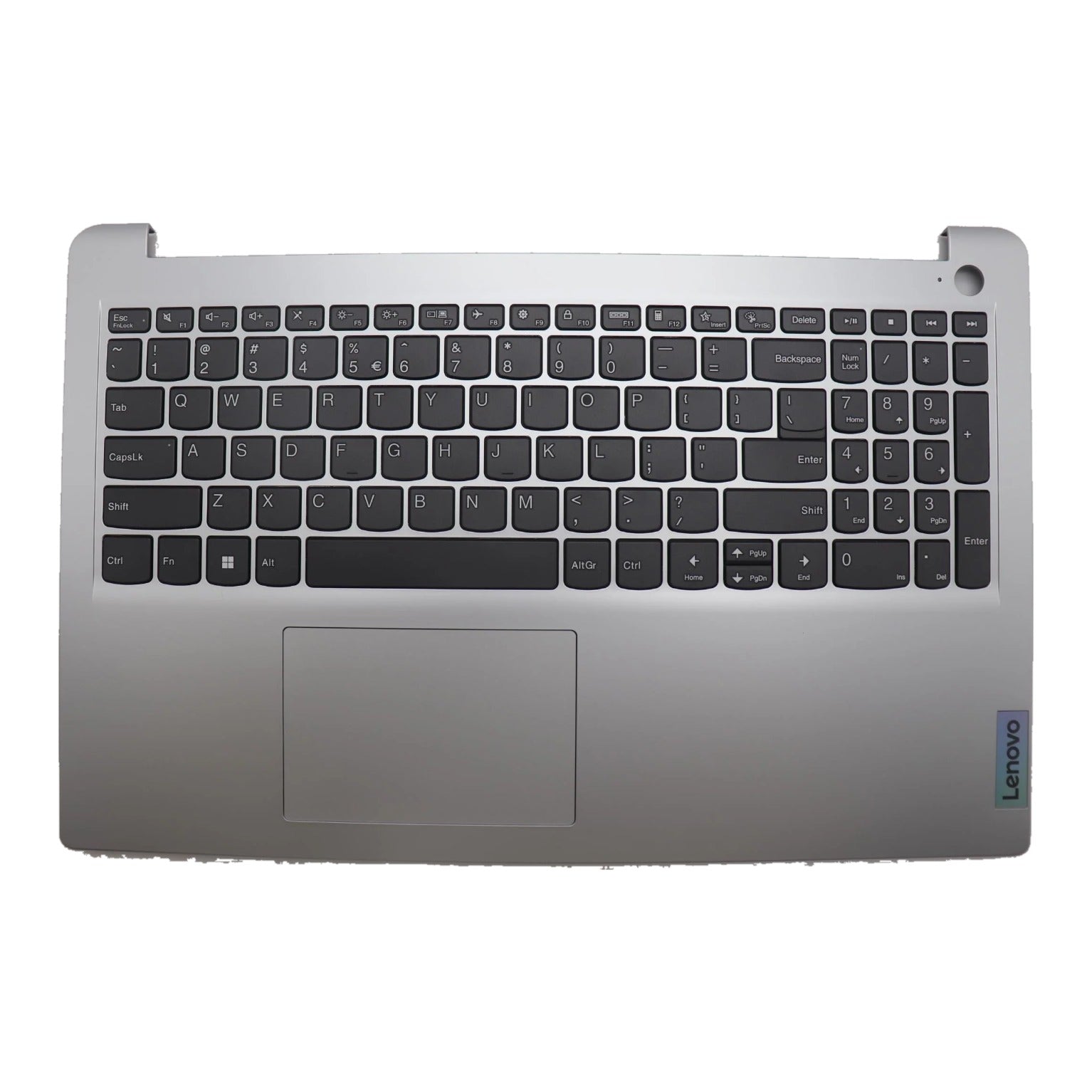 Lenovo IdeaPad 1 15AMN7 Type 82VG C-Cover Palmrest with US English Euro Keyboard Fingerprint Cloud Grey 5CB1J52069