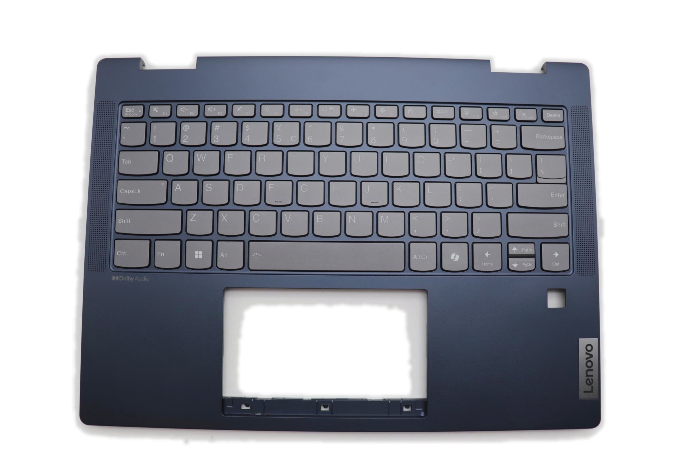 Lenovo IdeaPad 5 2-in-1 14AHP9 Type 83DR C-Cover with keyboard US English Euro Cosmic Blue with Storm Grey Keycaps US 5CB1N61381