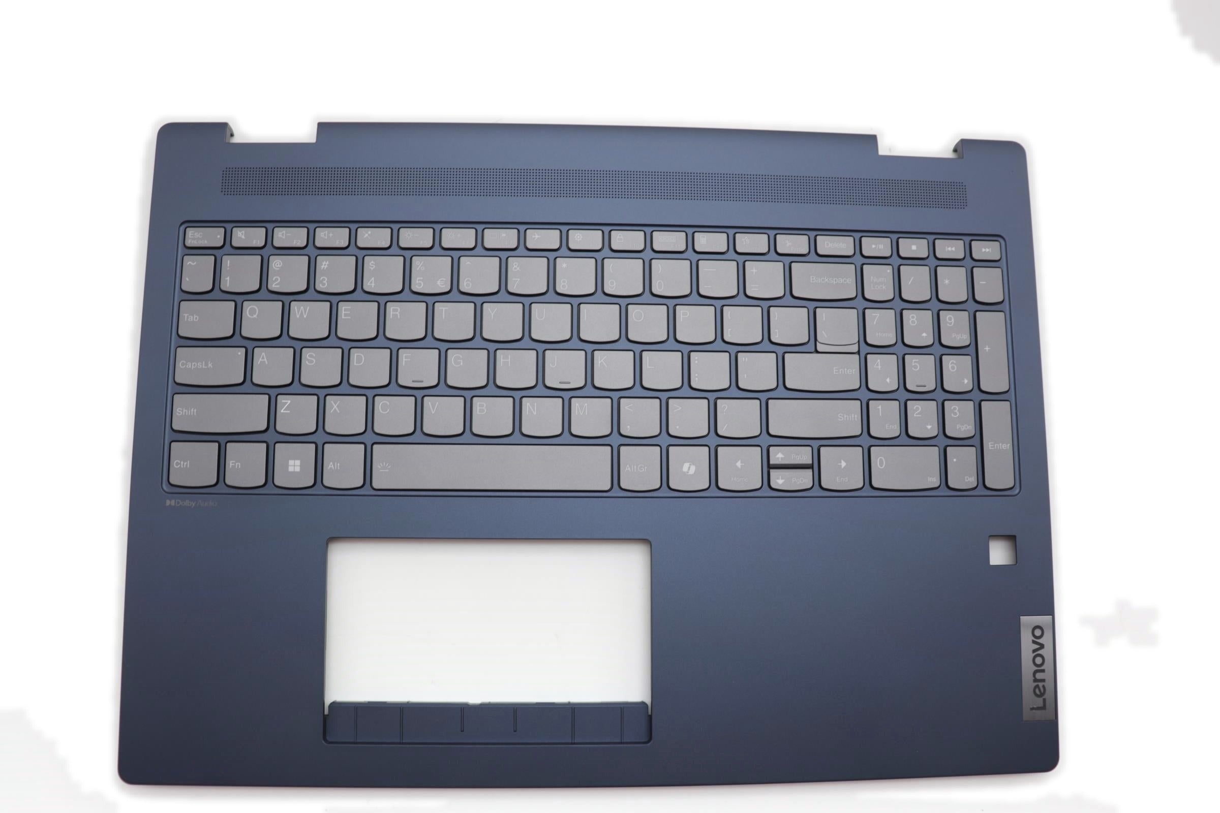 Lenovo IdeaPad 5 2-in-1 16AHP9 Type 83DS C-Cover Palmrest with US English Euro Cosmic Keyboard Fingerprint Blue 5CB1N95119