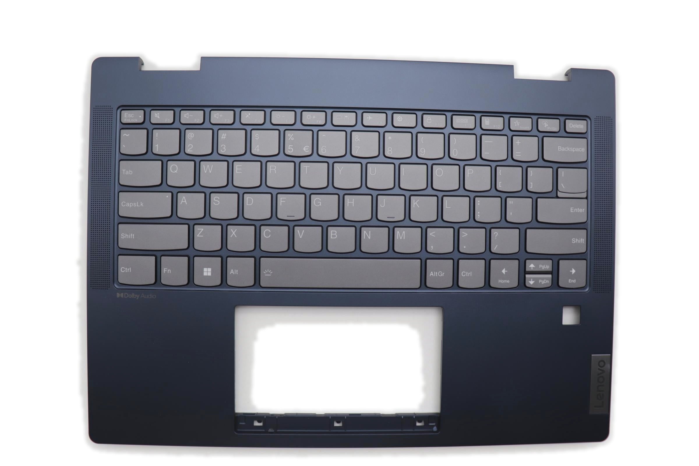 Lenovo IdeaPad 5 2-in-1 14IRH9 Type 83KX C-Cover Palmrest with US English Euro Cosmic Keyboard Fingerprint Blue 5CB1P74382
