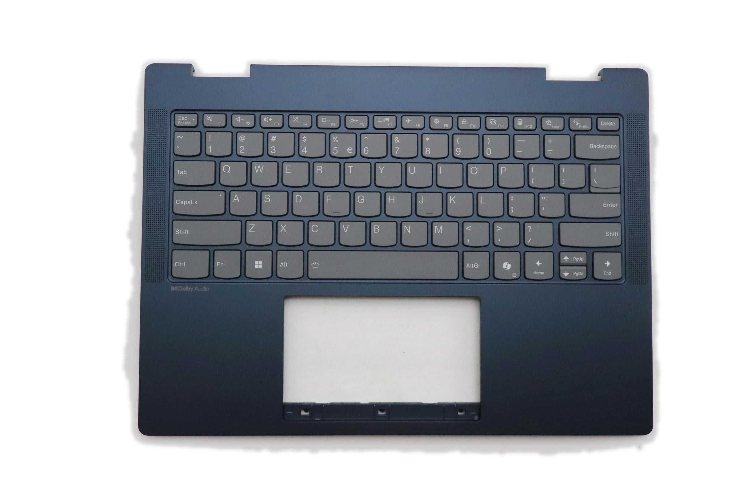 Lenovo IdeaPad 5 2-in-1 14AKP10 Type 83KT C-Cover Palmrest with US English Euro Cosmic Backlight Keyboard Non-Fingerprint Blue 5CB1S02887