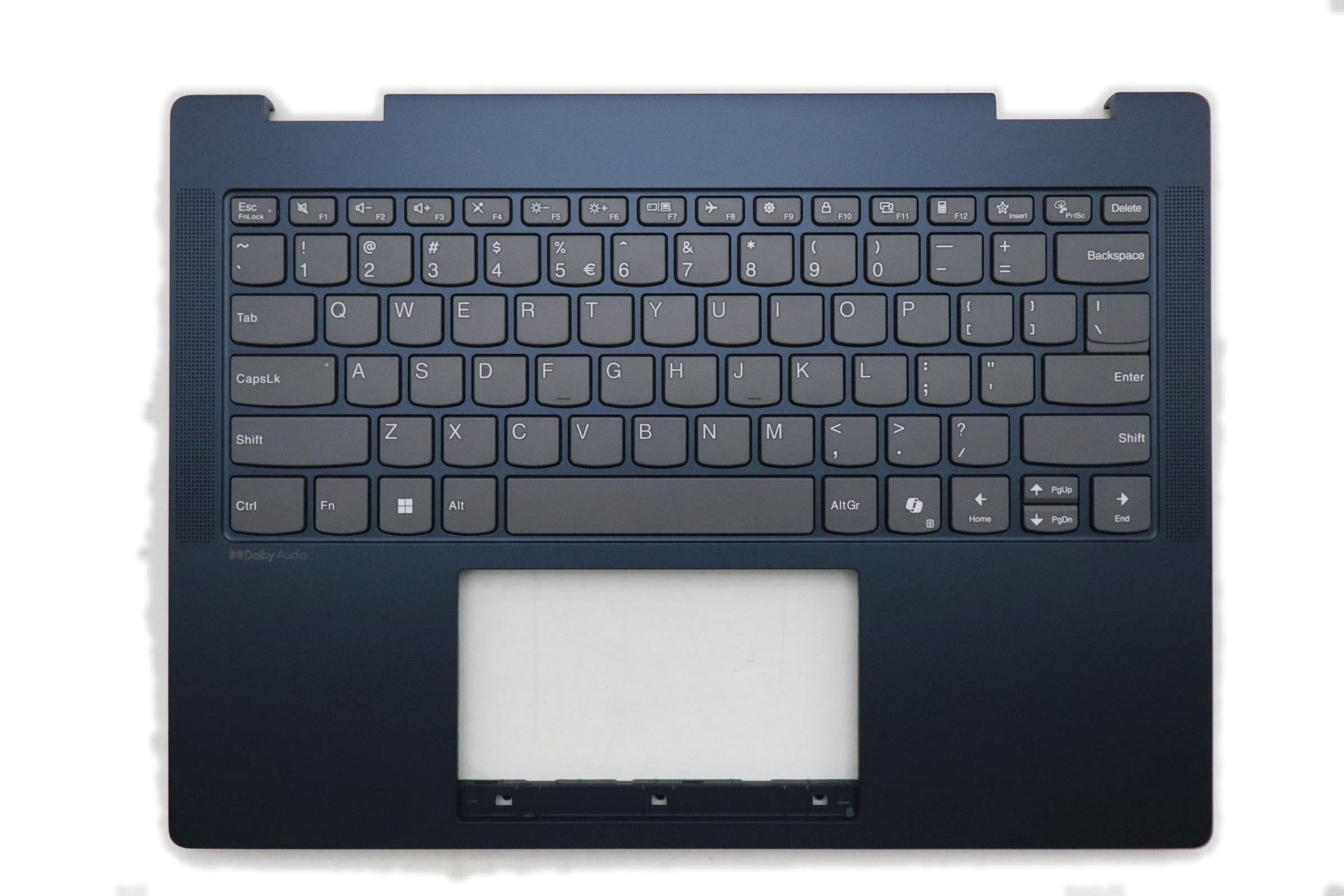 Lenovo IdeaPad 5 2-in-1 14AKP10 Type 83KT C-Cover Palmrest with US English Euro Cosmic Keyboard Non-Fingerprint Blue 5CB1S02949