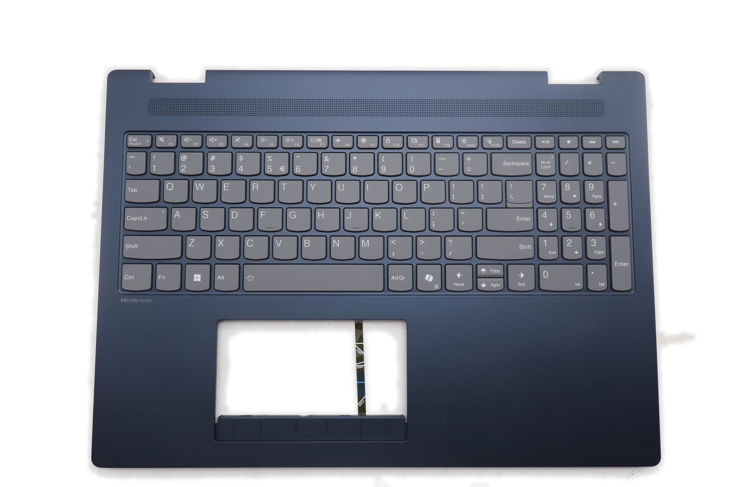 Lenovo IdeaPad 5 2-in-1 16AKP10 Type 83KU C-Cover Palmrest with US English Euro Cosmic Backlight Keyboard Non-Fingerprint Blue 5CB1S05128