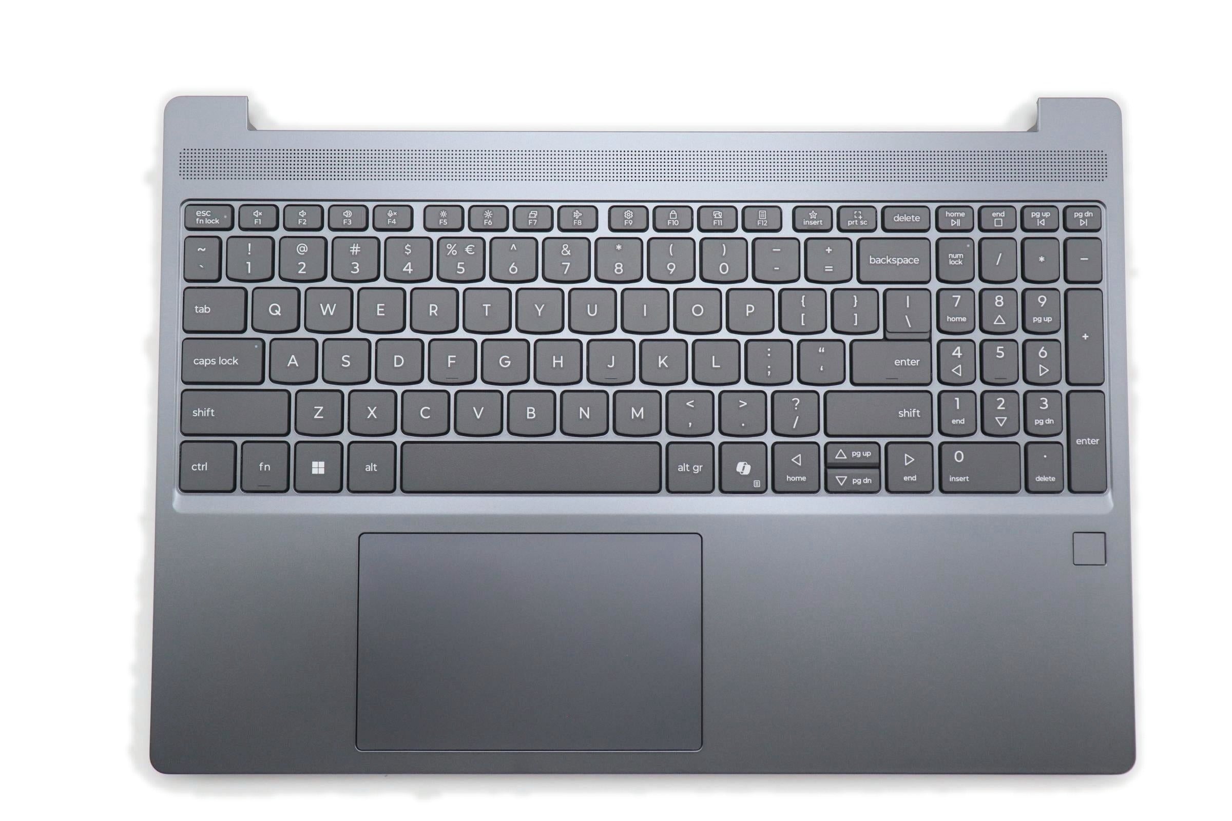Lenovo IdeaPad Slim 3 15Q8X10 Type 83N3 C-Cover Palmrest with US English Euro Non-Backlight Keyboard Fingerprint Luna Grey 5CB1S05146