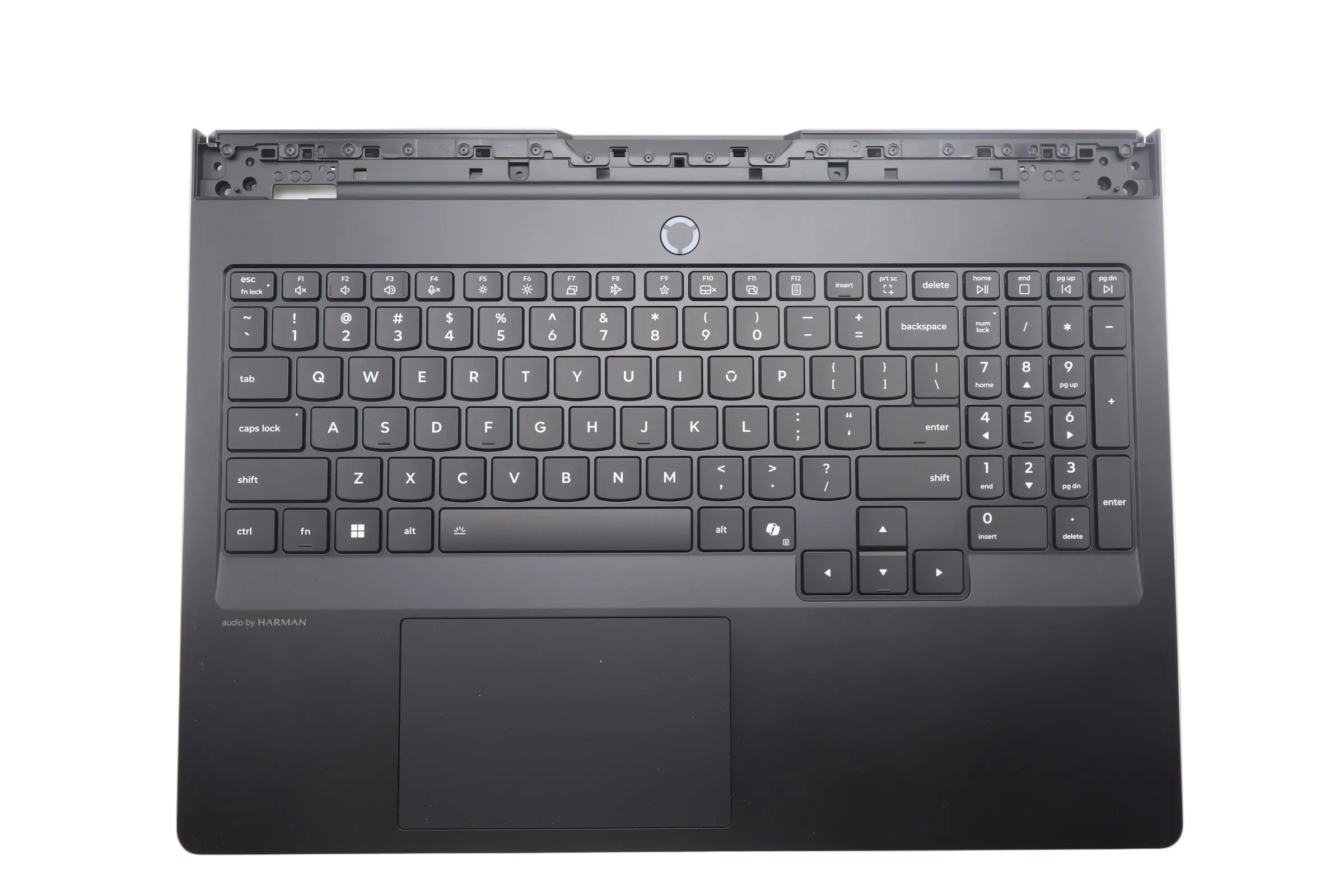 Lenovo Legion Pro 5 16IAX10H Type 83LU Palmrest Touchpad White Backlit US English Keyboard Eclipse Black 5CB1S57442