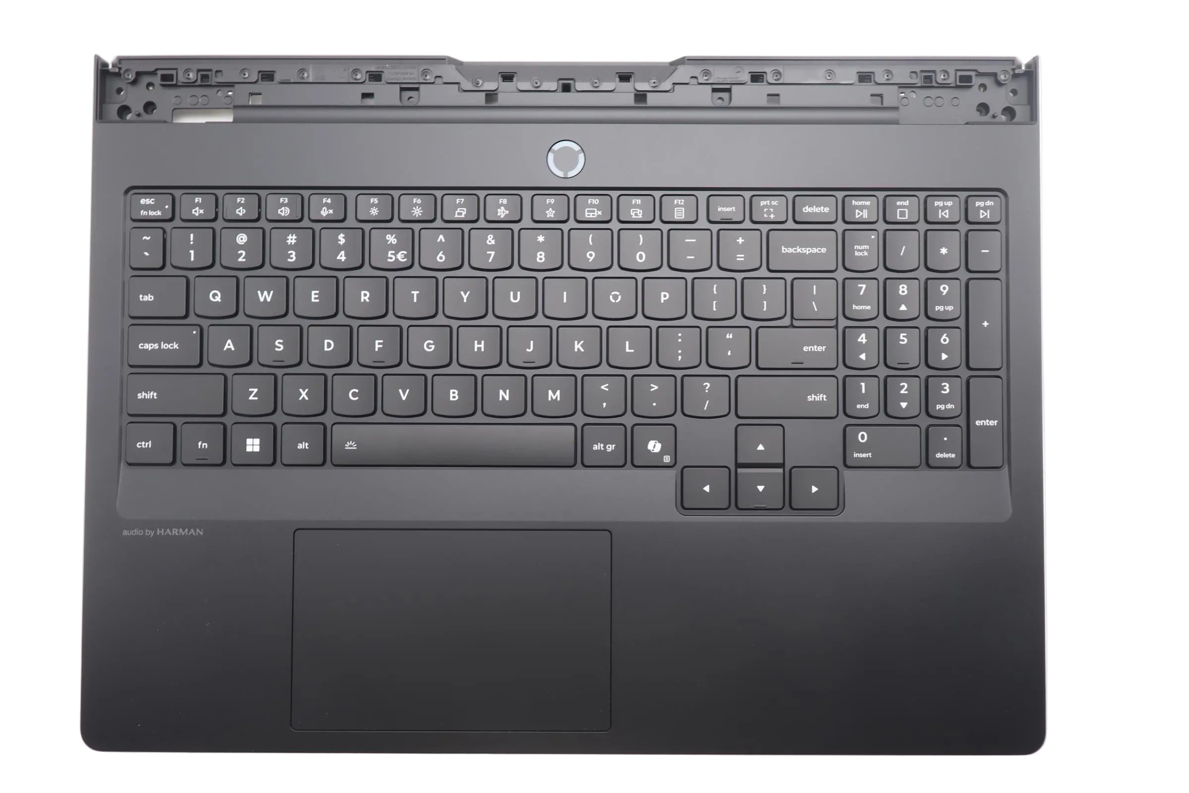 Lenovo Legion Pro 5 16IAX10H Type 83LU Palmrest Touchpad White Backlit US English Euro Keyboard Eclipse Black 5CB1S57443