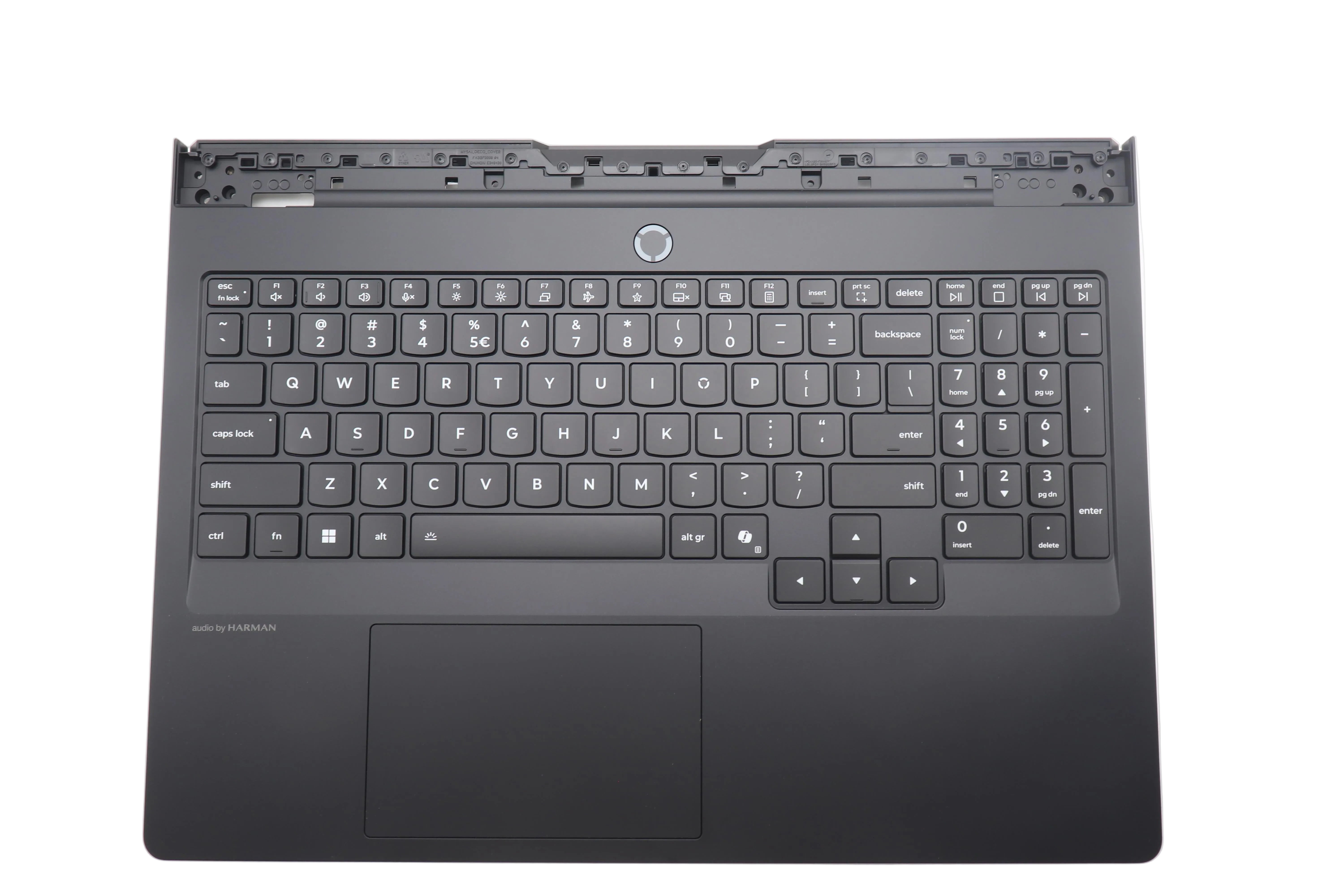 Lenovo Legion Pro 5 16IAX10H Type 83LU Palmrest Touchpad RGB Backlit US English Euro Keyboard Eclipse Black 5CB1S57473