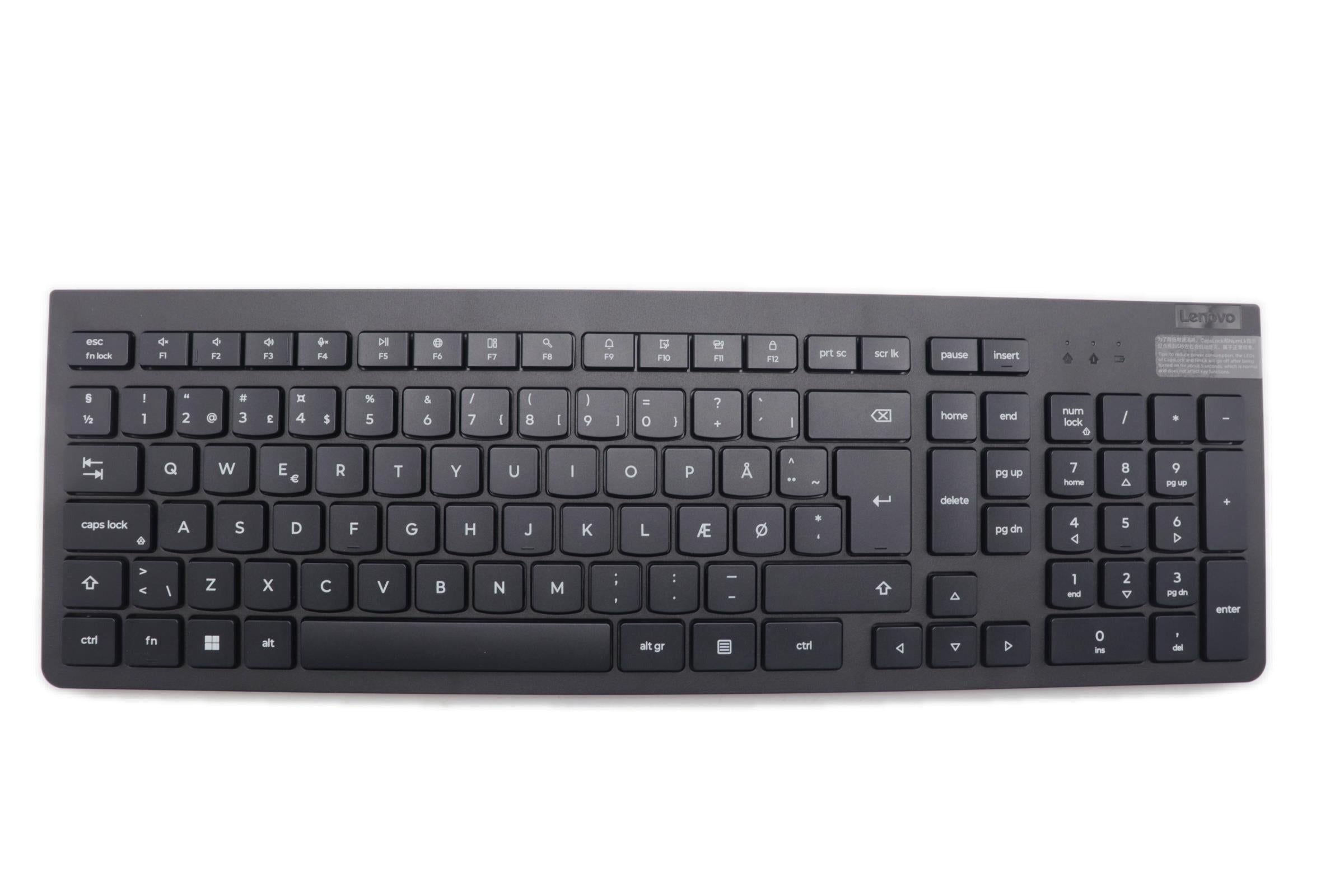 Lenovo Keyboard_Mouse 2.4G Danish Black 5KM1N50817