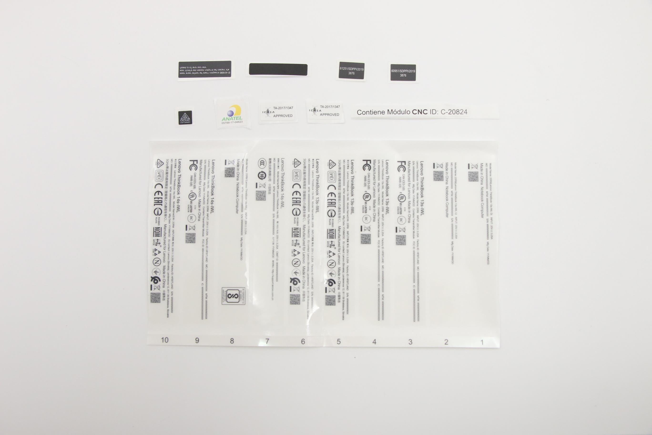 Lenovo ThinkBook 13s-IWL / ThinkBook 14s-IWL Laptops Label Kit 5L10W35088