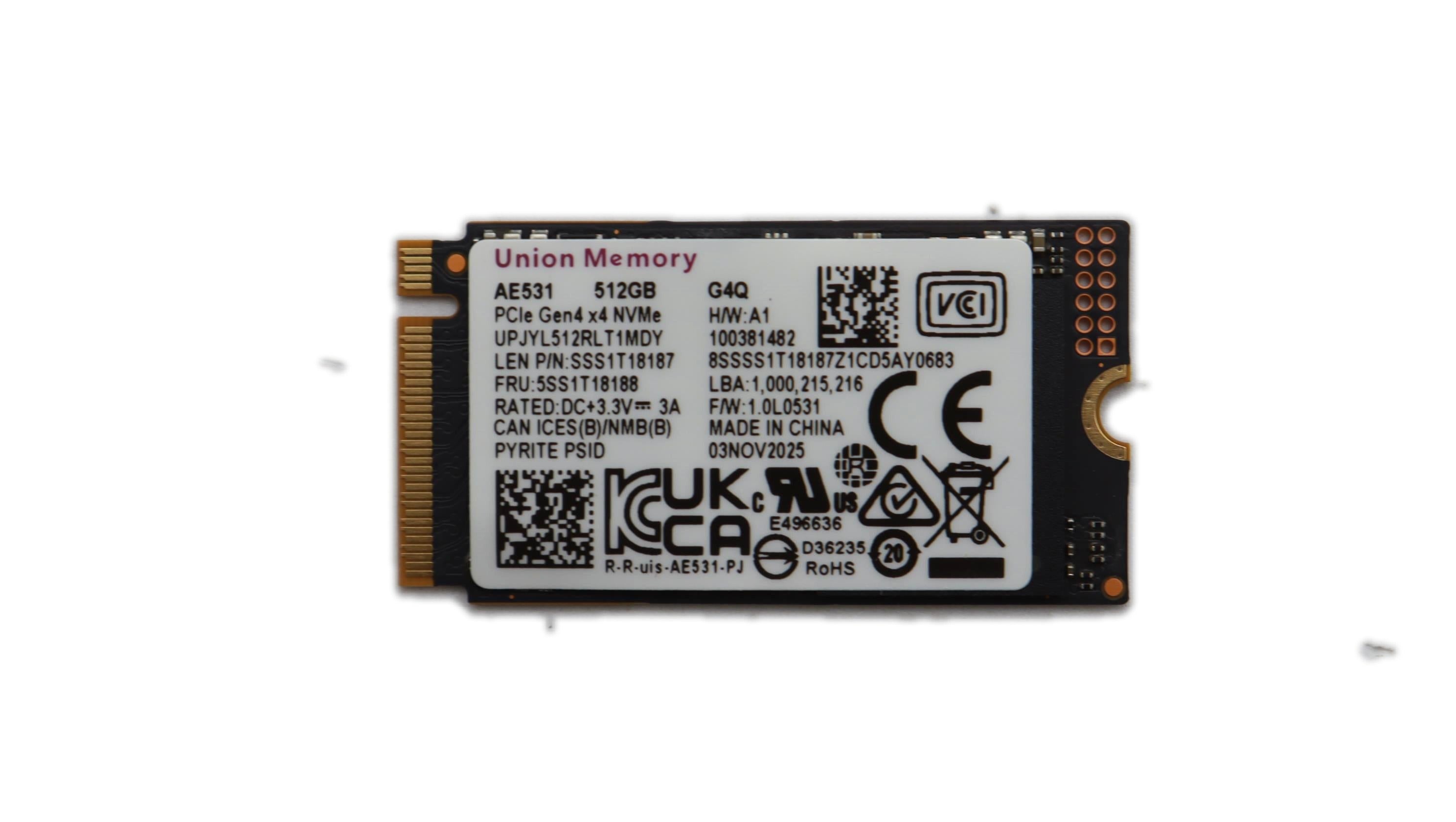 Lenovo IdeaPad Slim 3 14AHP10 Type 83K9 SSD 512GB M.2 2242 PCIe Gen4 NVMe Umis 5SS1T18188