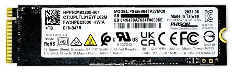 New Genuine SSD Drive 4TB PCIe 2280 NVMe TLC M.2 nM for HP Z2 G9