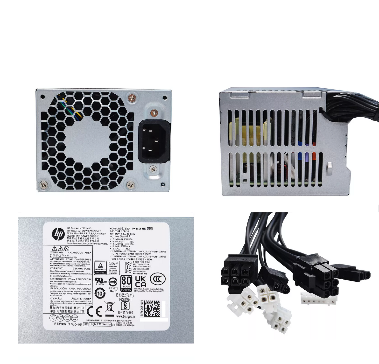 New Genuine HP Z2 800 880 G4 G5 G6 550W Power Supply M76033-001