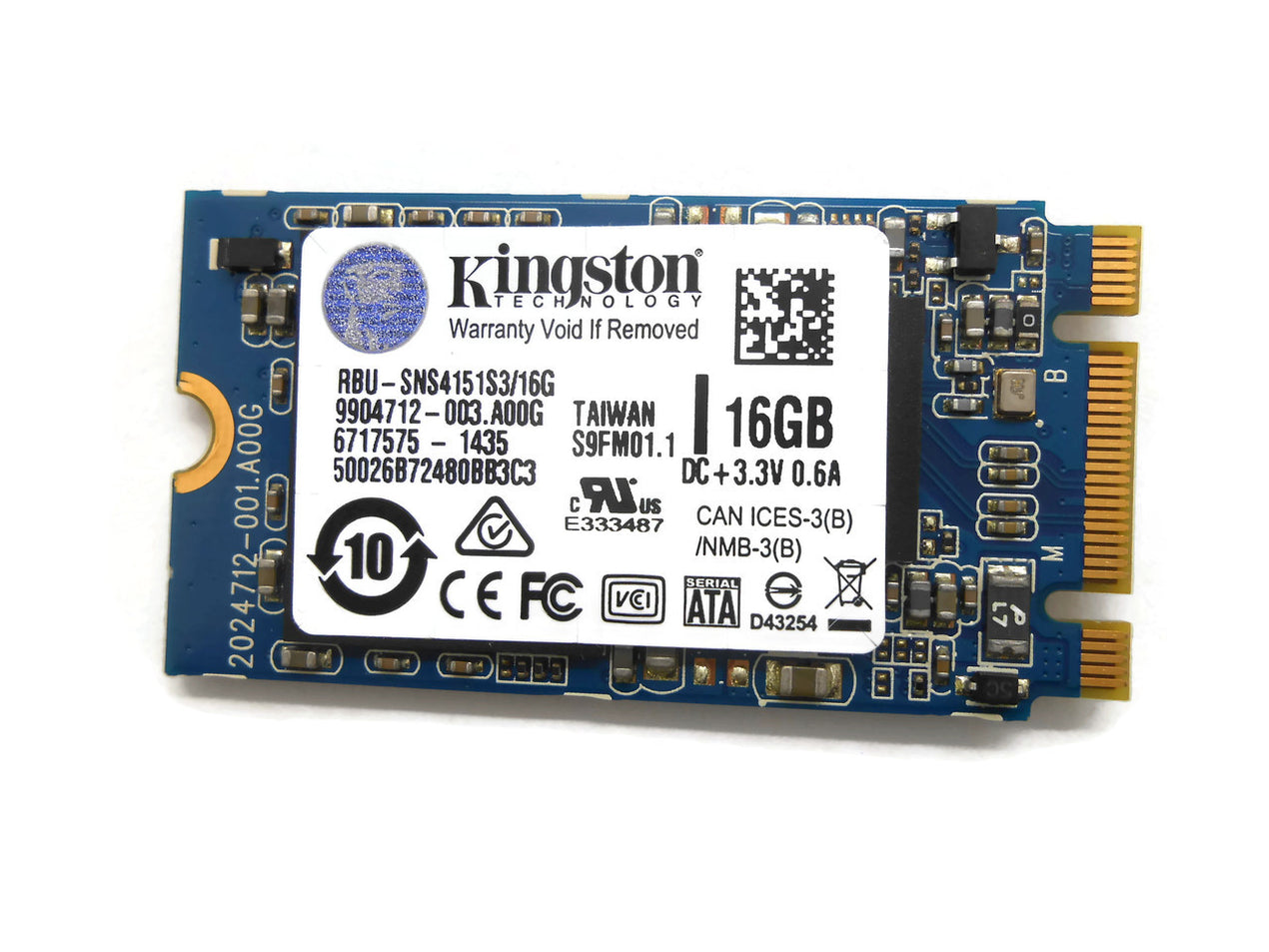 Genuine Kingston 16GB SATA 3 M.2 SSD Drive (U) 9904712-003.A00G 