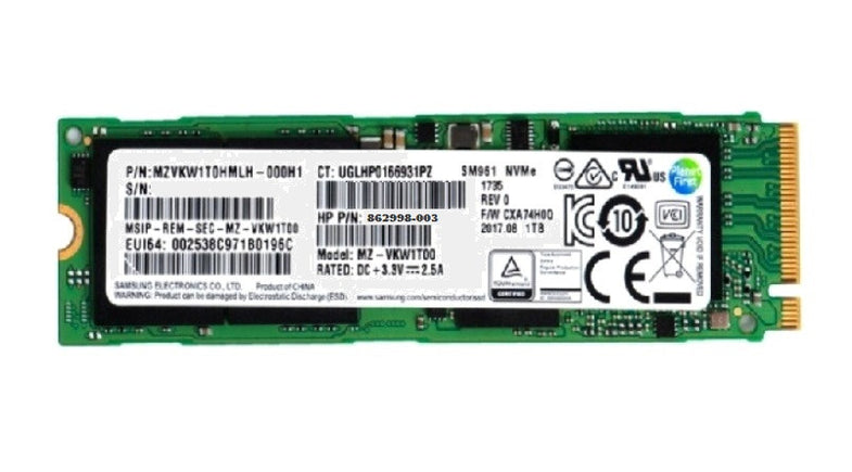 Genuine HP 1TB PCIe PM961 NVMe SSD Drive 862998-003 MZVLW1T0HMLH-000H1 –  notebookparts.com