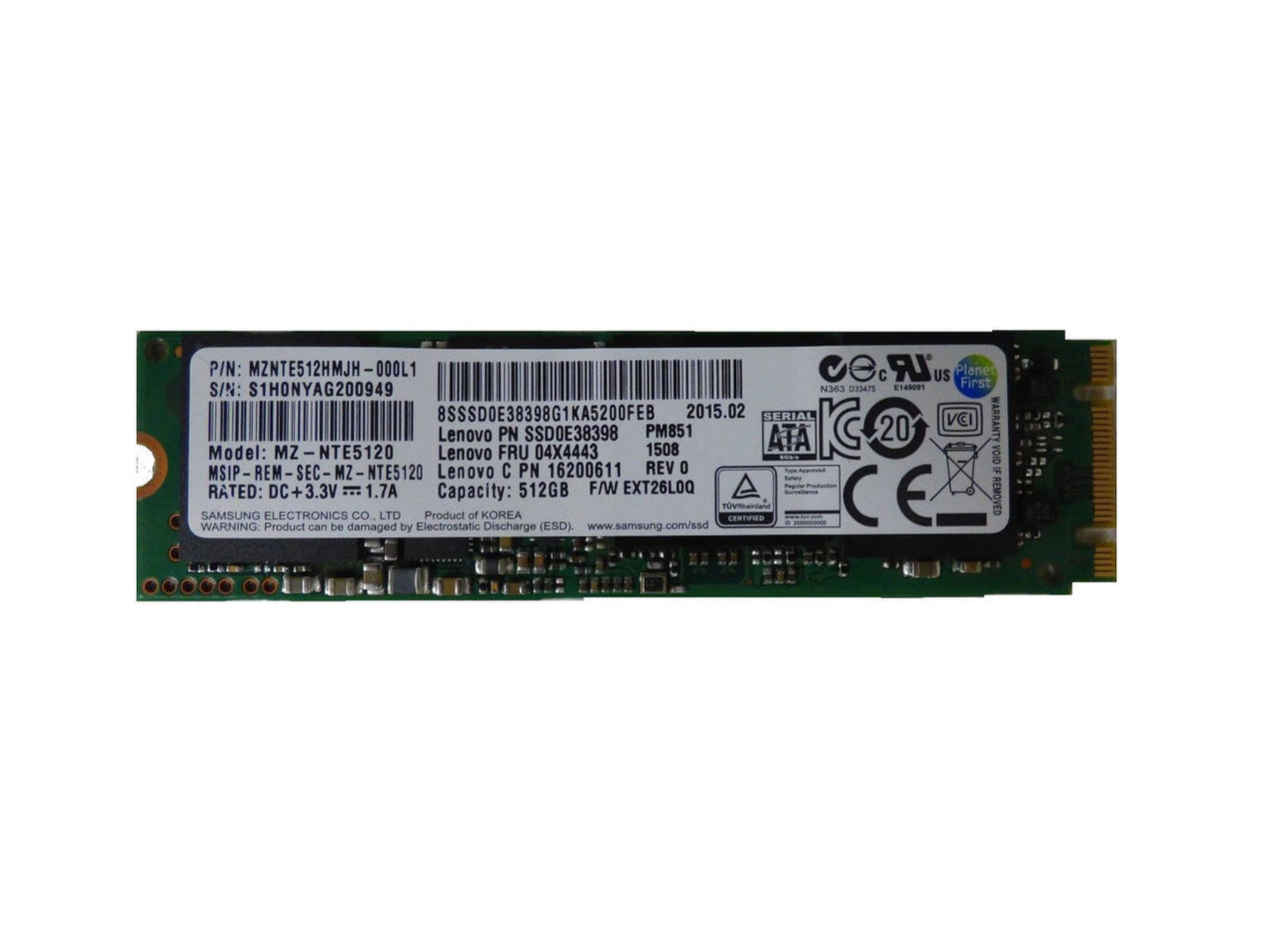 Lenovo ThinkPad X1 Carbon 512 GB SSD Hard Disc 04X4451